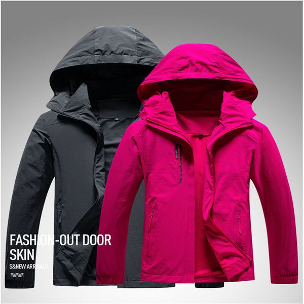 

outdoor jackets&hoodies hiking jacket women & men spring autumn stretch fabrics thin coat waterproof quick-drying fishing mountaineering, Blue;black