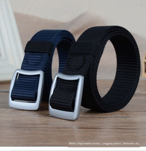 

new alloy japanese buckle pure nylon outdoor sports outdoor sports quick-drying belt studenttraining belt 3.2, Black