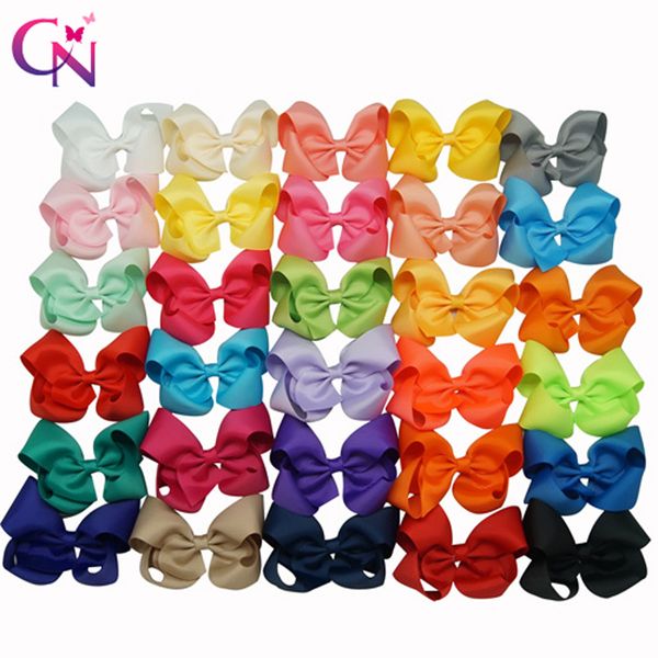 

30 pcs/lot 3.5" boutique solid bows with clip for girls kids grosgrain ribbon hairclips handmade hairpins hair accessories y200710, Slivery;white