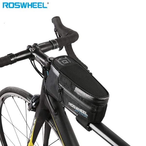 

roswheel attack waterproof bicycle bag front beam frame tube bag mtb road foldig bike phone bag cycling accessories mx200717