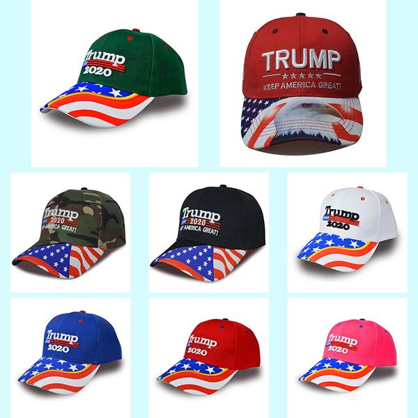 

бесплатная доставка животных орла вышивки флаг сша 2020 дональд трамп hat переизбрание хлопок бейсболка открытый snapbacks c2306, Black;white