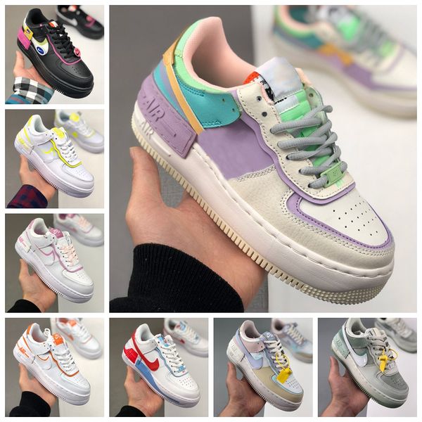 

2020 one 1 shadow triple white black aurora pale ivory mystic navy spruce aura air womens running shoes 1s forces women sneakers trainers