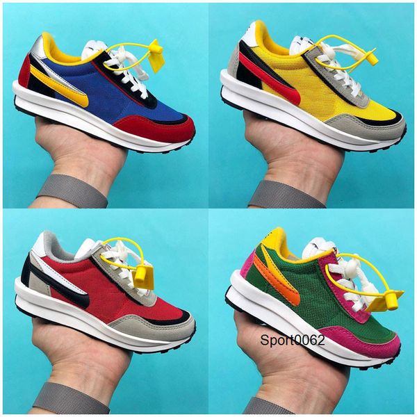 

sacai х ldwaffle дети кроссовки мальчики девочки зеленый gusto sneaker вафельный pine green тапки вафельные спортивные тренажеры, Black