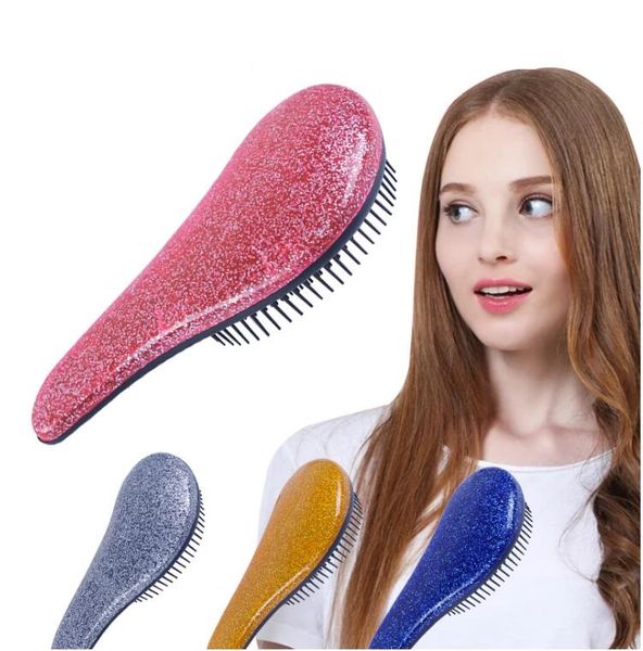 Glitter Magia Handle emaranhado Detangling Comb Duche escova de cabelo Detangler Salon Styling Tamer Exquite bonito ferramenta útil