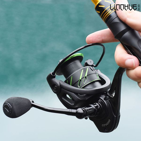 

linnhue 2019 fishing reel 5.0:1 max drag 10kg fishing spining reel 2000-7000 series bass saltwater carp reel for fishing tools