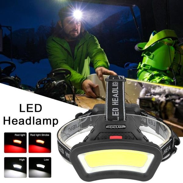 

headlamps portable cob led headlamp usb camping headlight with adjustable headband waterproof for night riding fishing