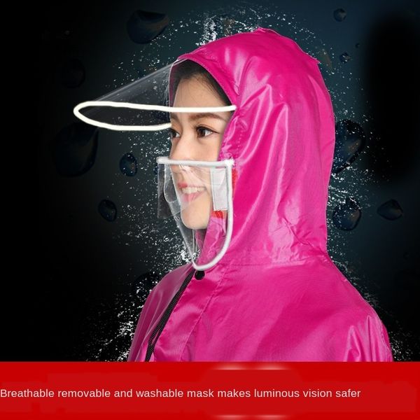 

afttu space пончо маска дождевик увеличенный один человек большой доверху взрослых мужчин мотоцикл электрический автомобиль электрический ав, Red;brown