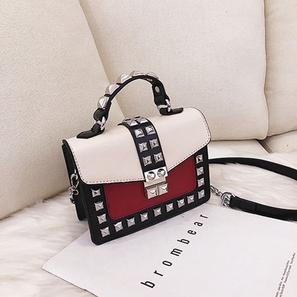 

vintage plain rivet small square bag crossbody bags women handbag pu leather shoulder bag woman messenger bag