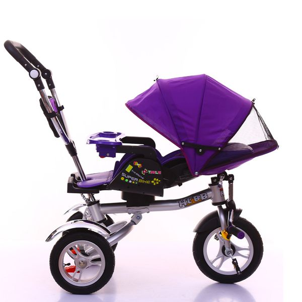 

3 in 1 multifunction stroller with tricycle platefor children can sit lie easy folding recliner trolley 3 wheels kids bike 1-8y