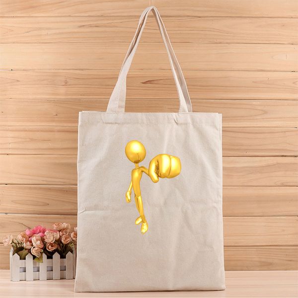 

creative gold man fashion girl and women casual canvas tote bag suit for shopping,gift,wedding, birthday or anything else