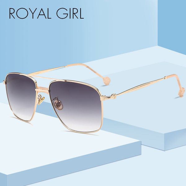 

royal girl classic square oversized sunglasses women vintage brand design ocean lense sun glasses fashion gradient eyewear ss293, White;black