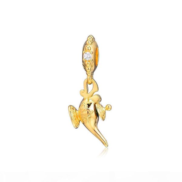 

2019 selling real 925 sterling silver jewelry bright magic lamp dangle charm beads fits european pandora bracelets necklace for women making, Bronze;silver