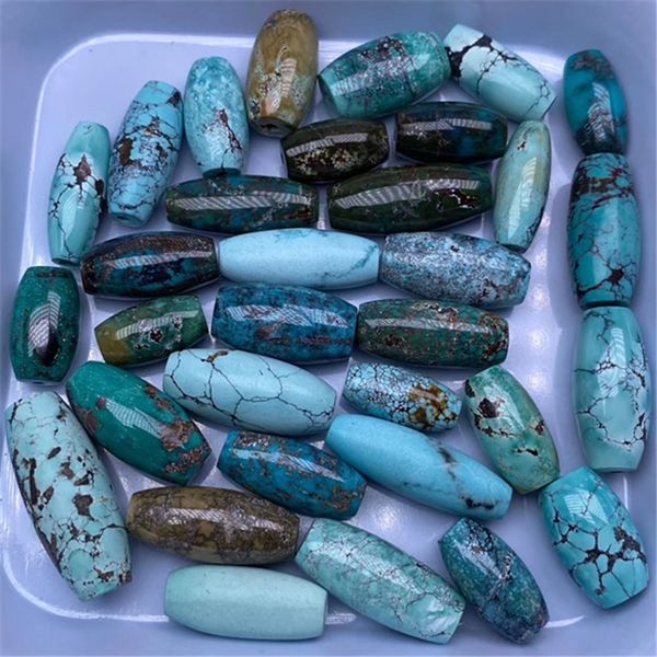 

ext29 natural raw ore turquoise are pine beads beads of beautiful quality. high porcelain degree without pit or crack. the playing effect of, Silver