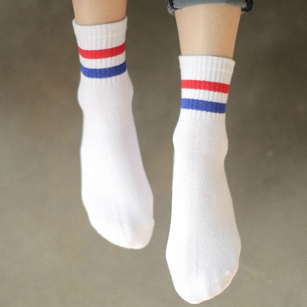

korean women's cotton mid-leg sports socks short-leg cotton socks, Black