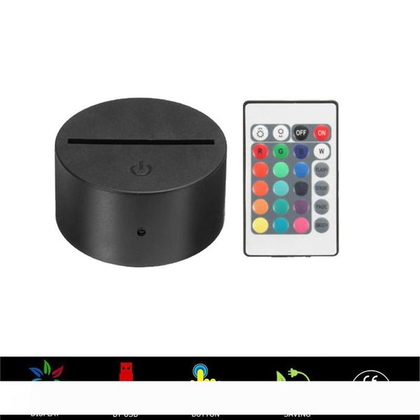 

rgb usb cable touch lamp bases for 3d led night light replacement colorful light base table wedding christmas decor holder