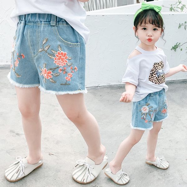 

wear baby girl baby pants summer thin and children's wear jeans children's summer new girl's jeans short pants, Blue