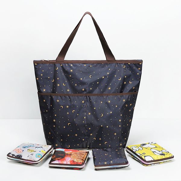 

reusable grocery foldable shopping bags tote bag heavy duty washable oxford with zippered opening outside pocket cx200715