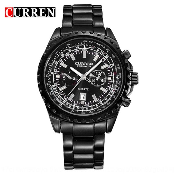 

curren/carlane 8053 men's wrist stainless steel casual watch quartz movement steel wrist business watch, Blue