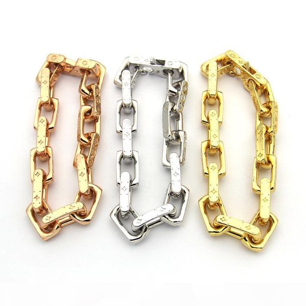 

fashion jewelry men bracelets titanium steel flowers men bracelets fashion square miami link chain men women hop v charm bracelet, Black