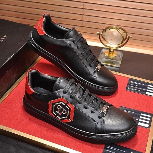 

new men shoes fashion chaussures pour hommes lo -sneakers hexagon mens shoes casual luxury zapatos de hombre with origin box drop ship, Black