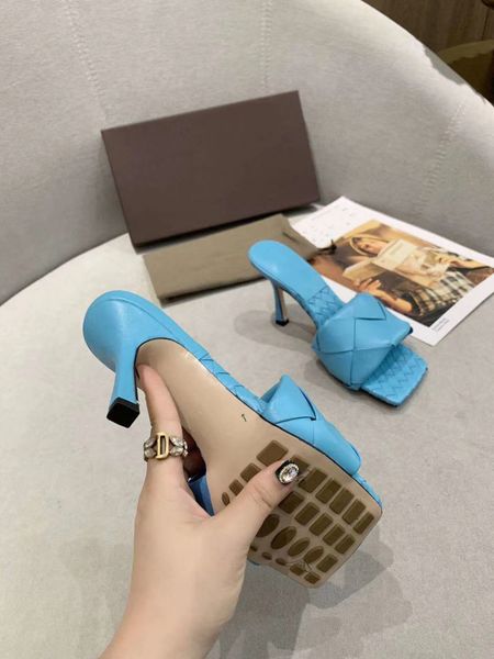 

brand new 2020 shoes woman summer buckle strap rivet sandals high-heeled shoes pointed toe fashion leather single high heel 9.5cm, Black