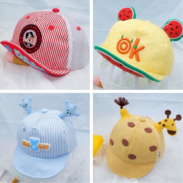 

mesh sunscreen autumn sun baseball soft eaves cute sunscreen hat hat baby cap baby cap, Yellow