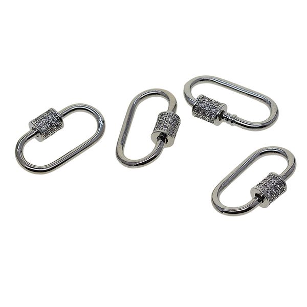 

4x micro pave claw lock screw clasp for jewelry making findings