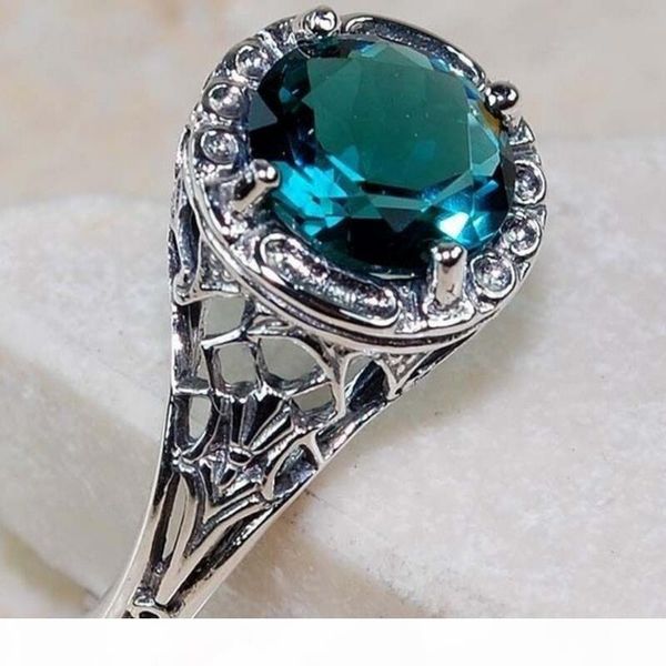 

посеребренная кольца сапфир кольца обручальные зеленый топаз с clear cz для женщин женский ювелирные изделия бесплатная доставка, Silver