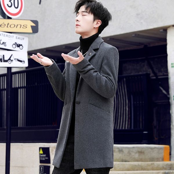 

new double-sided woolen warm wool wool men's woolen coat men's winter warm cashmere coat, Black