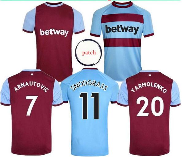 

men 2020 2021 west 125 years home away soccer jerseys 20 21 united rice ham kits lanzini antonio anderson 125th anniversary football shirts, Black;yellow