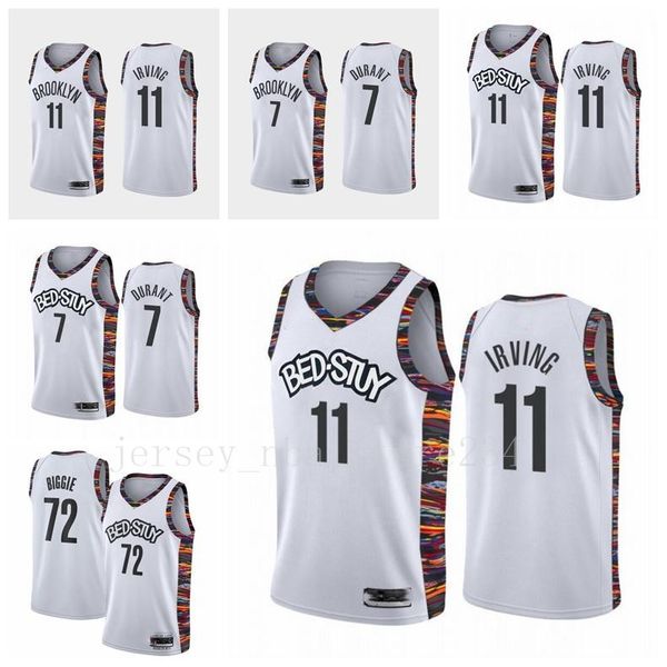 

2020 city edition11 kyrie irving brooklyn nets jersey 7 kevin durant 72 black biggie whitenba swingman basketball jerseys, Black;red