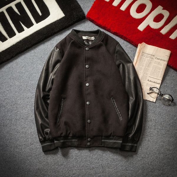 

мужская осень / зима куртки мужские вскользь куртка сыпучие бейсбола и пальто хлопка высокого качества большой размер мотоциклов куртки, Black;brown
