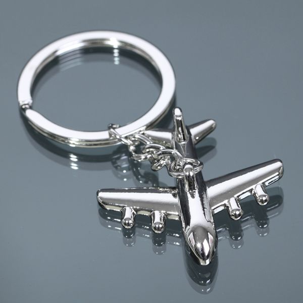 

creative small aircraft series key chain creative car key ring metal chain men women pendant airplane, Silver
