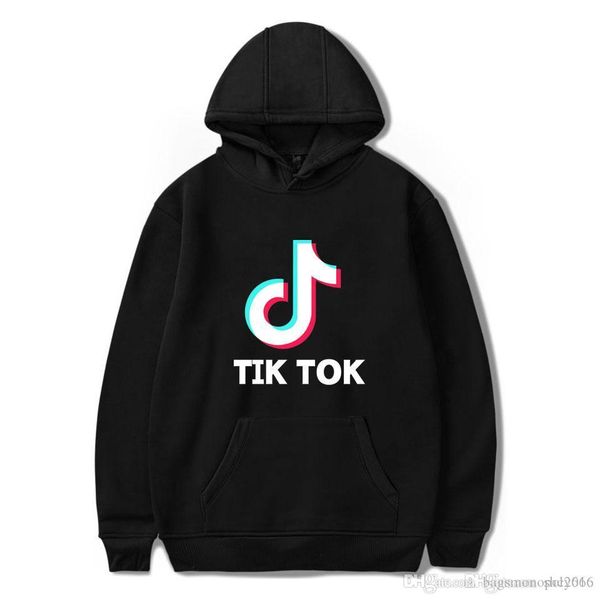 

бпс tik tok программного обеспечения для печати с капюшоном женщина / мужчиной популярной одежда harajuku вскользь толстовки горячей продажи, Black