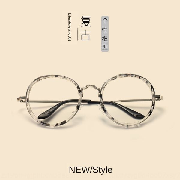 

new myopia optical myopia flat men's and women's metal frame glasses frame round flat glasses
