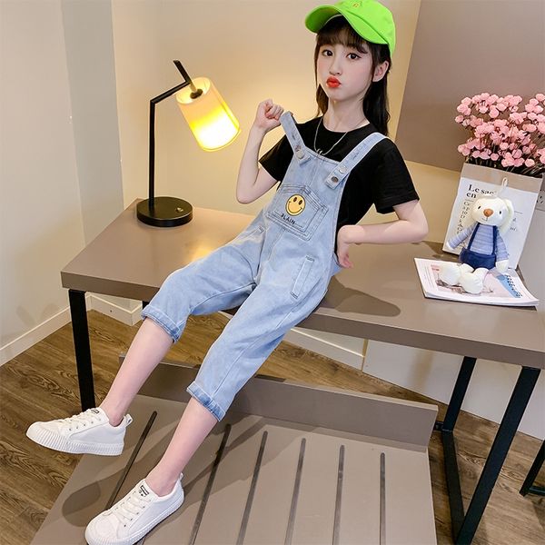 

летние детские джинсовые брюки подтяка 2020 нового девочек gl2ig девочек в западном стиле костюма с короткими рукавами из двух частей костюм