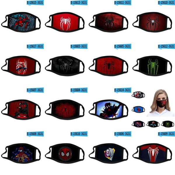 

spider verse 3d printing designer face mask cotton reusable face masks out door sport riding masks fashion cotton designer rwumy lystore2010, Black