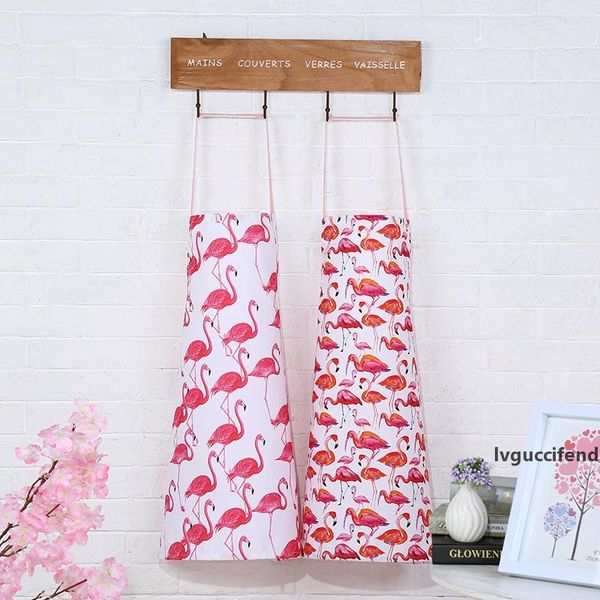 

1pcs flamingo leaf paern coon apron woman bibs home cooking baking coffee shop cleaning aprons kitchen accessories