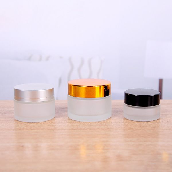 

storage bottles & jars 5pcs 5g/10g/20g/30g/50g frosted matte glass container bottle jar pot w/ gasket for cosmetic face cream lip sample