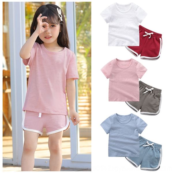 

children's bamboo set cartoon new short sleeve casual men's and women's fashion korean pure t-shirt cotton t-shirt cotton