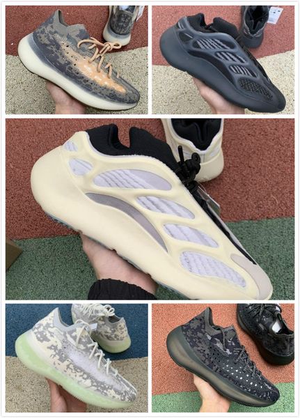 

2020 700 kanye west running shoes vanta 700 v3 alvah azael 3m reflective v2 380 alien mist mens women trainer sneakers, Black