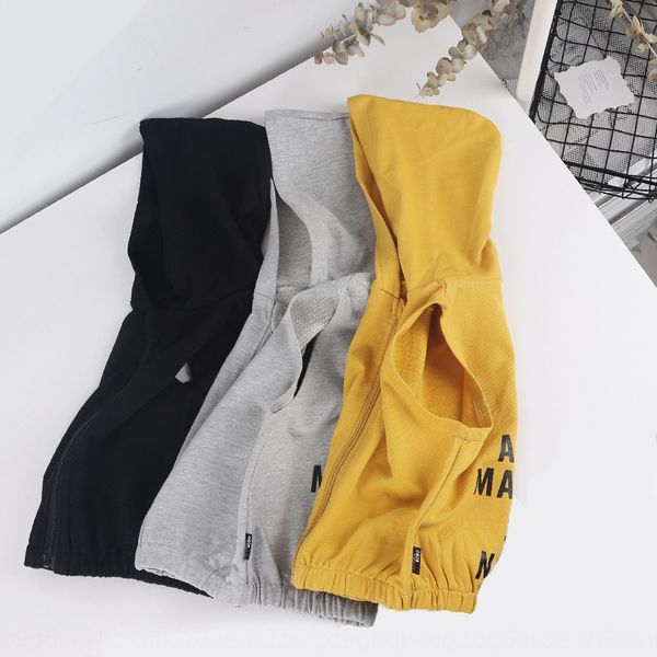 

2020 chen ma spring short vest new letter sweater vest boys' and girls' thin waistcoat baby hooded jacket short coat, Camo