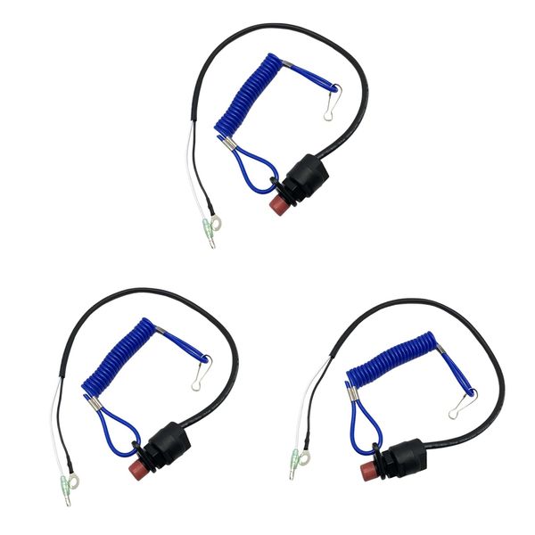 

3x boat engine cut off emergency kill sswitch lanyard for yamaha motors