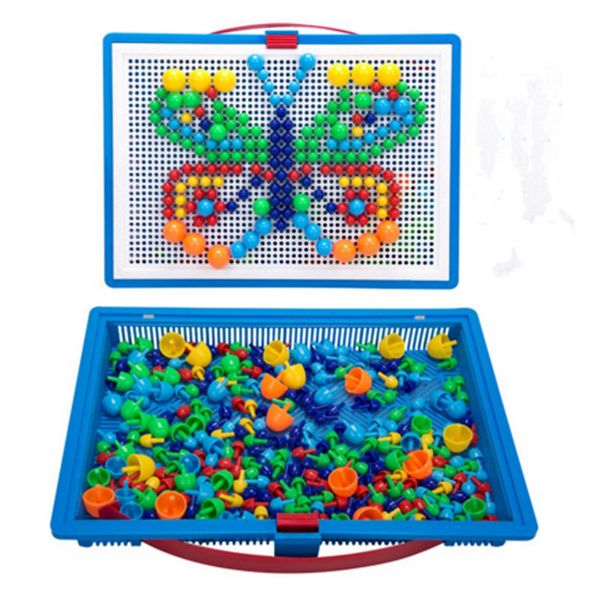 

1 комплект 296 шт mosaic picture puzzle игрушки дети композитный intellectual обучающие mushroom nail kit игрушки новогодний подарок mx20041