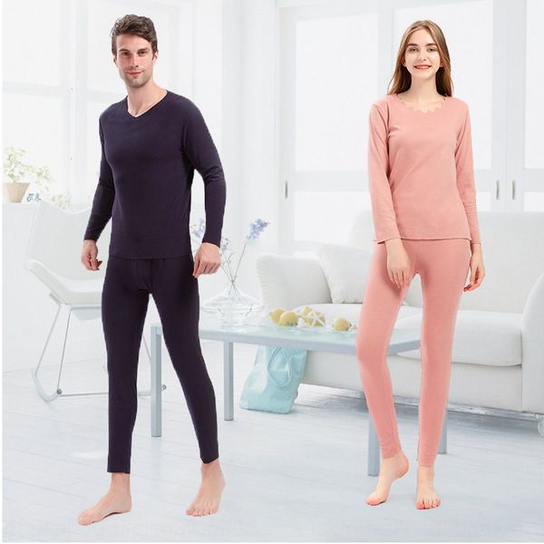 

2020 new men's and women's warm trousers suit autumn clothes clothes autumn pants set seamless thermal underwear, Black;brown