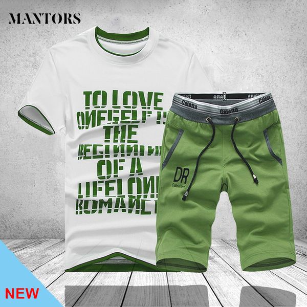 

summer style tracksuit suits mens t-shirt sets 2020 summer casual sporting suit men letter print tee shirt +board tee set, Gray
