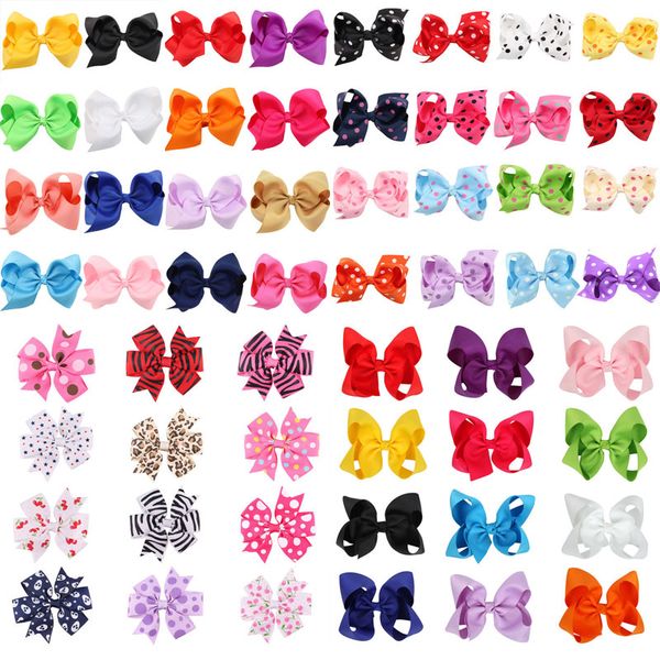 

new sequin dot striped hair bows with clip cute handmade hair clips for baby girls headdress headwaer fashion accessories, Slivery;white