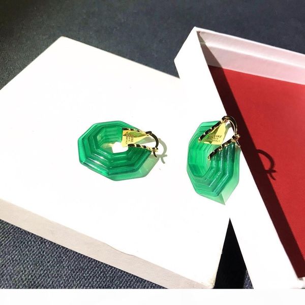 

s super hot polygonal green wild fashion designer серьги престижное дизайнер ювелирных изделий женщины серьги, Golden