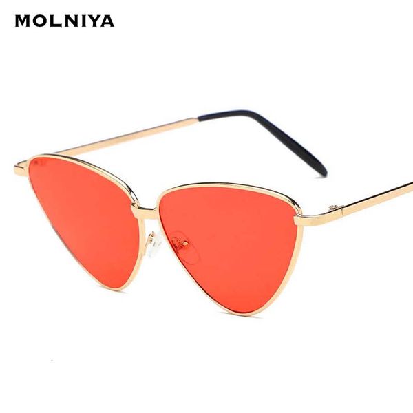 

new triangle women sunglasses fashion gradient lens metal small frames sun glasses pchromism eyewear uv400 dropshipping, White;black