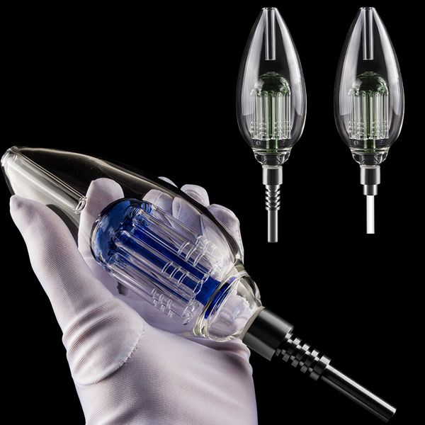 

CSYC Dab Pro Delux Glass Pipe Honeycomb Spillproof Испаритель стекло Ручной Труба титанового Quarzt Керамический Советы Dab Rig Курение Бонга